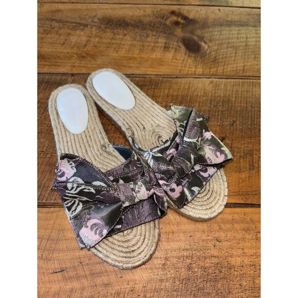 Womens Rebecca‎ Minkoff Giana Espadrille Bow Sandals Purple Slides Size 9M - Picture 4 of 13